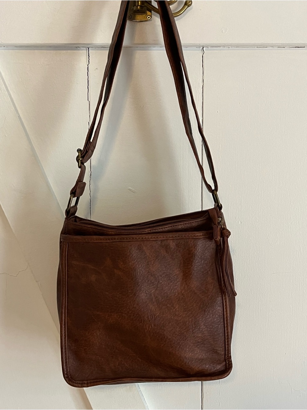 Bueno Brown Canvas Crossbody Bag